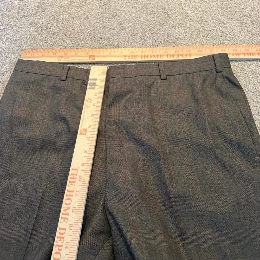 36x30 Brown Pleated Baggy Wide Leg Dress Pants Y2K 2000s Vintage
